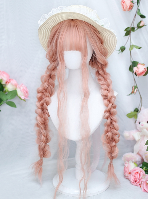 Pink Cute Wool Curl Air Bangs Sweet Lolita Wig