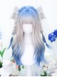 Gray Dyed Blue Curly Hair Air Bangs Long Hair Sweet Lolita Wig