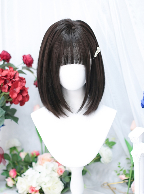 Pearl Series Natural Simulation Daily JK Girl Straight Hair Shoulder-Length Classic Lolita Wig