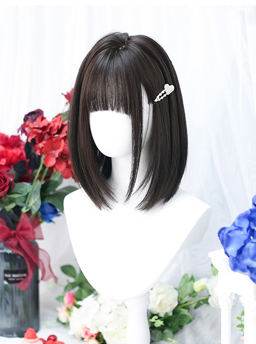 Pearl Series Natural Simulation Daily JK Girl Straight Hair Shoulder-Length Classic Lolita Wig