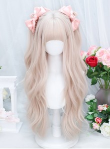 Cream Pink Dreamy Girlish Long Hair Natural Curly Sweet Lolita Wig