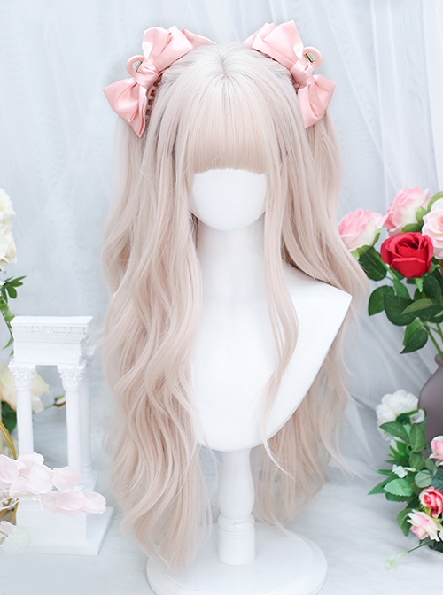 Cream Pink Dreamy Girlish Long Hair Natural Curly Sweet Lolita Wig