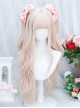 Cream Pink Dreamy Girlish Long Hair Natural Curly Sweet Lolita Wig