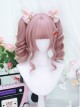 Coconut Milk Series Double Ponytail Girly Air Bangs Short Hair Modification Face Sweet Lolita Wig