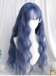 Water Ripple Blue Purple Air Bangs Long Curly Hair Classic Lolita Wig