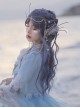 Water Ripple Blue Purple Air Bangs Long Curly Hair Classic Lolita Wig