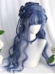 Water Ripple Blue Purple Air Bangs Long Curly Hair Classic Lolita Wig