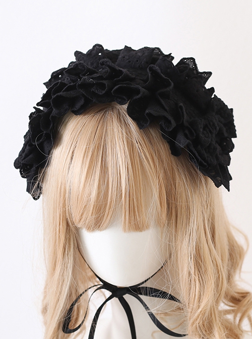 Antique Doll Collection Multilayer Cotton Lace Headband Bow Decoration Sweet Lolita Headband