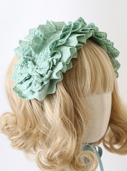 Antique Doll Collection Multilayer Cotton Lace Headband Bow Decoration Sweet Lolita Headband