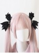 Landmine Series Demon Wings Pair Clip Bowknot Wooden Ear Rhinestone Decoration Gothic Lolita Hair Clip