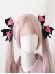 Landmine Series Demon Wings Pair Clip Bowknot Wooden Ear Rhinestone Decoration Gothic Lolita Hair Clip