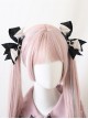 Landmine Series Demon Wings Pair Clip Bowknot Wooden Ear Rhinestone Decoration Gothic Lolita Hair Clip