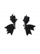 Landmine Series Demon Wings Pair Clip Bowknot Wooden Ear Rhinestone Decoration Gothic Lolita Hair Clip