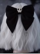 Black Small Skull Bow Hair Clip Cross Decoration Punk Lolita Hair Clip