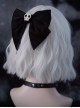 Black Small Skull Bow Hair Clip Cross Decoration Punk Lolita Hair Clip