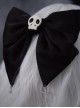 Black Small Skull Bow Hair Clip Cross Decoration Punk Lolita Hair Clip