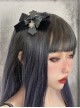 Velvet Bow Cross Tiara Brooch Two-Purpose Punk Lolita Hair Clip