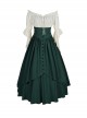 Victorian Style Double Layer Retro Skirt Button Decoration Back Adjustable Gothic Lolita Top Skirt Set
