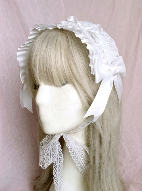 Pure Color Lace Bowknot Decoration Daily Versatile Sweet Lolita Headband