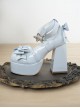 Round Toe Patent Leather Shoes Bowknot Decoration Cross Straps High Heel Sweet Lolita Shoes