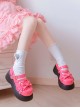 Bear-Shaped Polka-Dot Bowknot Decoration Thick-Soled Round-Toe Sweet Lolita Shoes