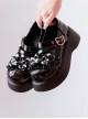 Bear-Shaped Polka-Dot Bowknot Decoration Thick-Soled Round-Toe Sweet Lolita Shoes