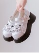 Bear-Shaped Polka-Dot Bowknot Decoration Thick-Soled Round-Toe Sweet Lolita Shoes