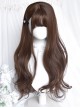 Lemon Tree Series Honey Brown Daily Girl Big Wave Air Bangs Long Curly Hair Sweet Lolita Wig