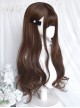 Lemon Tree Series Honey Brown Daily Girl Big Wave Air Bangs Long Curly Hair Sweet Lolita Wig