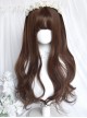 Lemon Tree Series Honey Brown Daily Girl Big Wave Air Bangs Long Curly Hair Sweet Lolita Wig