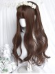 Lemon Tree Series Honey Brown Daily Girl Big Wave Air Bangs Long Curly Hair Sweet Lolita Wig