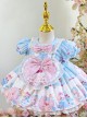 Bear Print Bowknot Decoration Cute Doll Dress Sweet Lolita Kids Dress