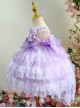 Purple Lace Large Trailing Exquisite Embroidery Three-Dimensional Flower Decoration Classic Lolita Kids Sleeveless Dress