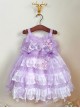 Purple Lace Large Trailing Exquisite Embroidery Three-Dimensional Flower Decoration Classic Lolita Kids Sleeveless Dress