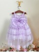 Purple Lace Large Trailing Exquisite Embroidery Three-Dimensional Flower Decoration Classic Lolita Kids Sleeveless Dress