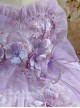 Purple Lace Large Trailing Exquisite Embroidery Three-Dimensional Flower Decoration Classic Lolita Kids Sleeveless Dress