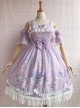 Unicorn's Secret Garden Series Gorgeous Elegant Printed Bow Knot Lace Trim Sweet Lolita Dress