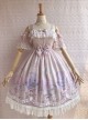 Unicorn's Secret Garden Series Gorgeous Elegant Printed Bow Knot Lace Trim Sweet Lolita Dress