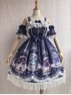 Unicorn's Secret Garden Series Gorgeous Elegant Printed Bow Knot Lace Trim Sweet Lolita Dress