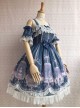 Unicorn's Secret Garden Series Gorgeous Elegant Printed Bow Knot Lace Trim Sweet Lolita Dress