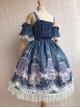 Unicorn's Secret Garden Series Gorgeous Elegant Printed Bow Knot Lace Trim Sweet Lolita Dress