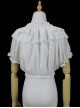 Pure Color Dropped Shoulders Puff Sleeves Bowknot Ruffle Elastic Hem Sweet Lolita Shirt