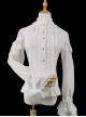 Pure Color Ruffled Stand Collar Slim Fit Bell Sleeves Lace Button Trim Classic Lolita Shirt