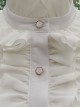 Pure Color Stand Collar Fashion Ruffle Puff Sleeve Slim Long Sleeve Classic Lolita Shirt