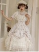 Heidi Series Stand Collar Puff Sleeve Appliqué Embroidery Delicate Print Lace Classic Lolita Dress