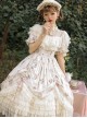 Heidi Series Stand Collar Puff Sleeve Appliqué Embroidery Delicate Print Lace Classic Lolita Dress