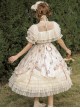 Heidi Series Stand Collar Puff Sleeve Appliqué Embroidery Delicate Print Lace Classic Lolita Dress