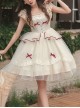 Symphonic Poetry Series Small Flying Sleeves Square Neck Waist Neck Ribbon Bowknot Decorated Mesh Ruffles Sweet Lolita Dress