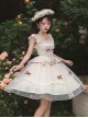 Symphonic Poetry Series Small Flying Sleeves Square Neck Waist Neck Ribbon Bowknot Decorated Mesh Ruffles Sweet Lolita Dress