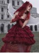 Double Strap Bow Ribbon Rose Pendant Layered Dress Design Elegant Flowy Gothic Lolita Dress Set